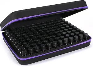 Hipiwe 108 Essential Oils Carrying Case Holds 5ml, 10ml, 15ml Bottles Hard Shell Exterior EVA Essential Oils Storage Organzier Bag with Foam Insert and Carrying Handle