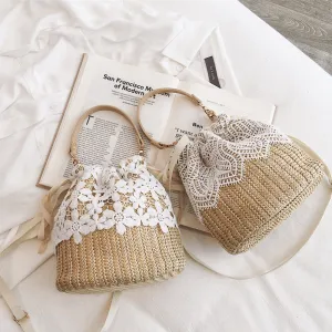 Holiday Fairy Rattan Beach Portable Female Bags