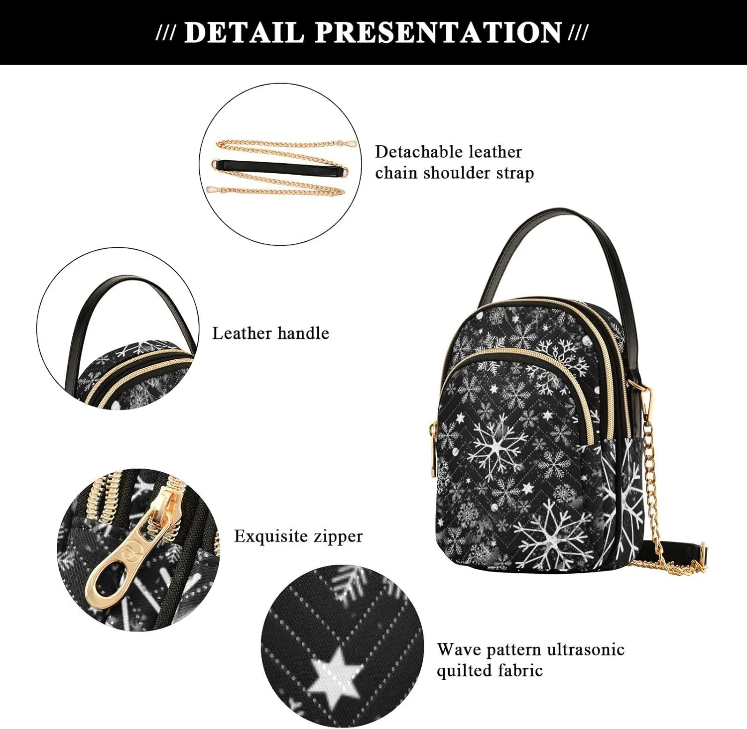 Holiday Festive Cell Phone Purse Crossbody Handbag Durable Shoulder Bag Travel Pouch
