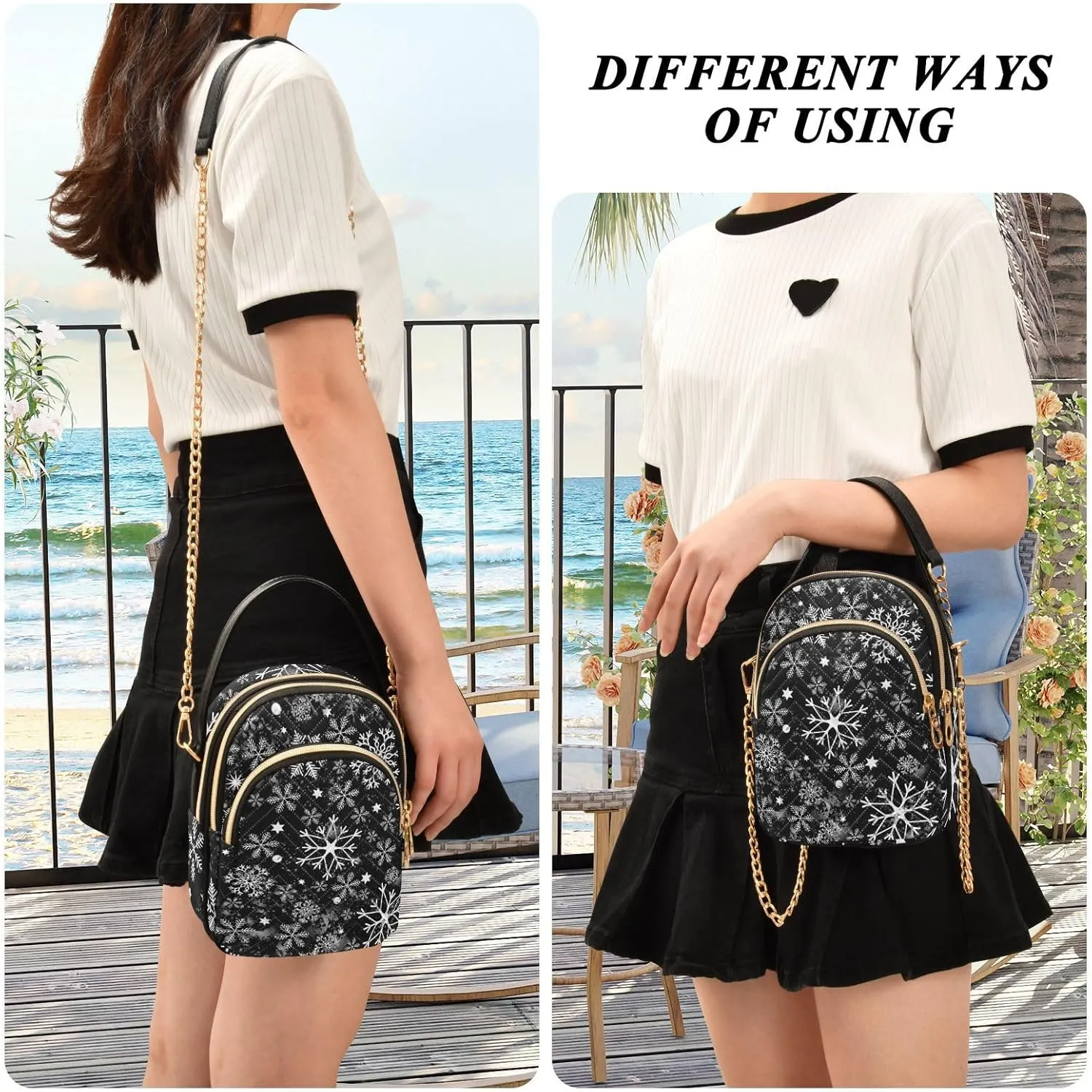 Holiday Festive Cell Phone Purse Crossbody Handbag Durable Shoulder Bag Travel Pouch