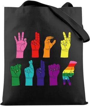 HOLLP F*ck President Sign Language Tote Bag F*ck Hand Sign LGBTQ  Gift