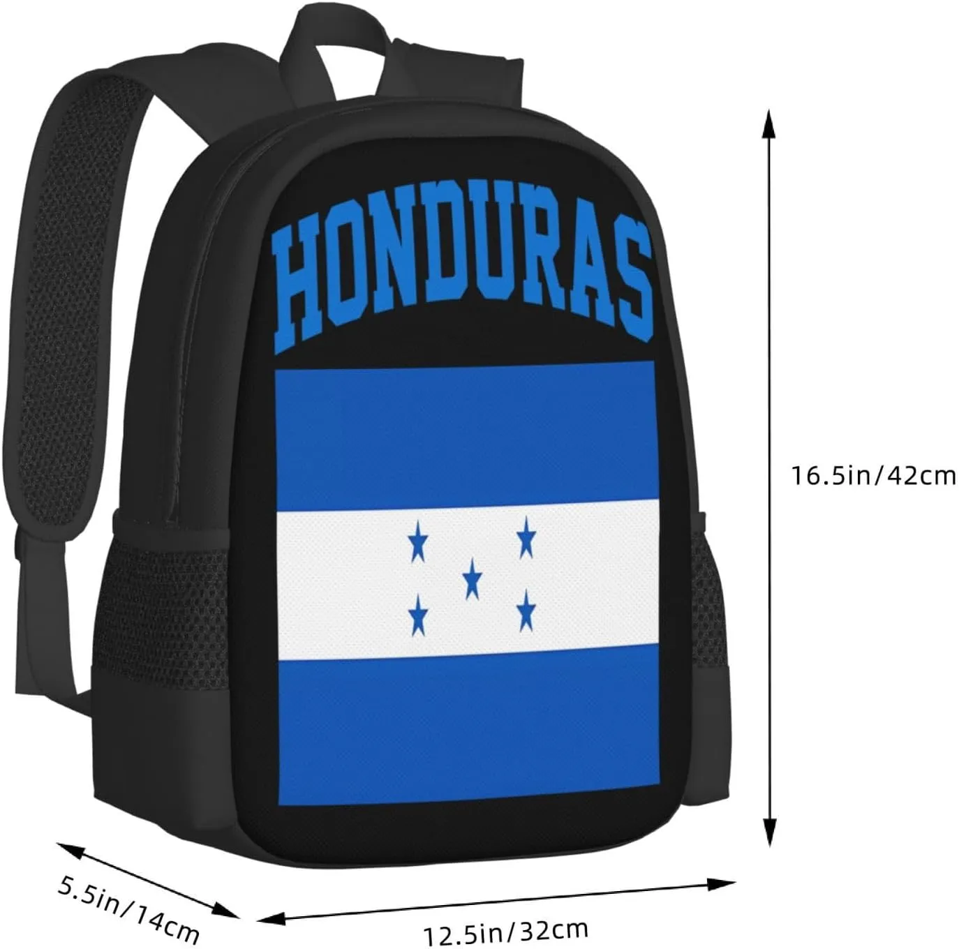 Honduran Flag Casual Backpack Large Capacity Backpacks 15 Inch Laptop Back Pack Travel Rucksack Daypack Commuter Bags with Adjustable Strap for Camping