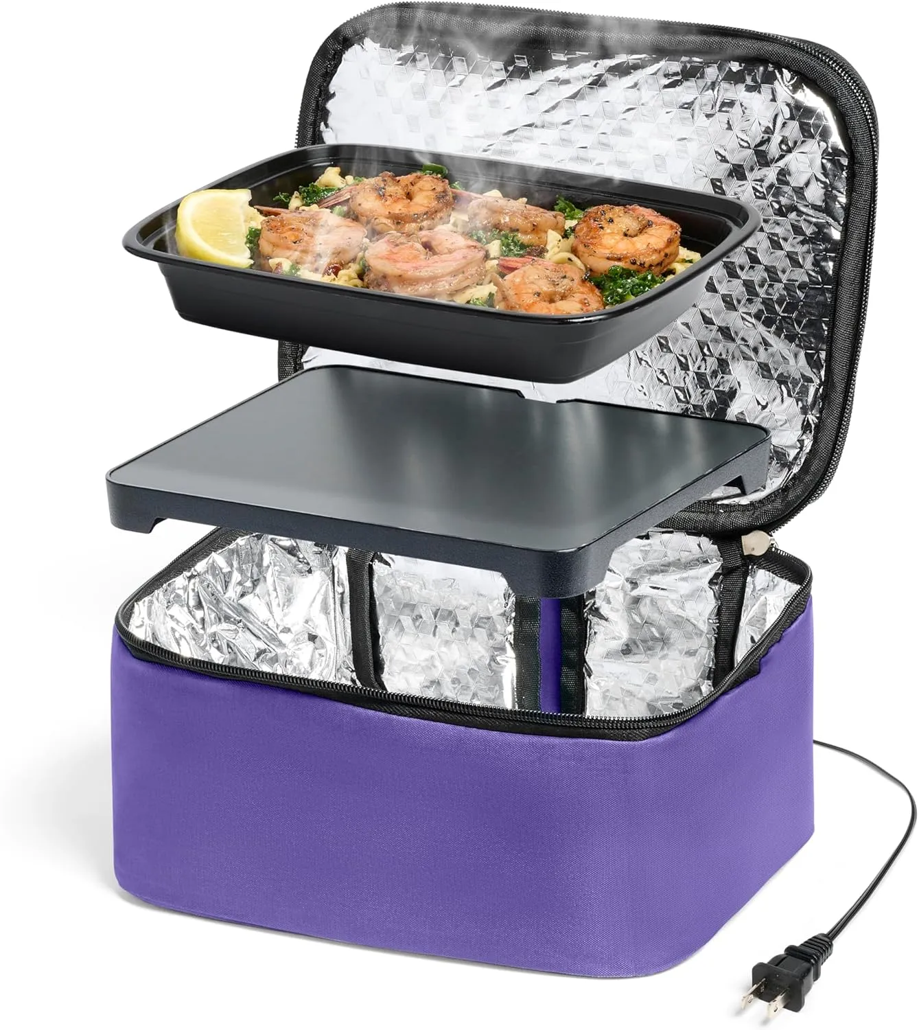 HotLogic 16801169-PUR Food Warming Tote Lunch Bag Plus 120V, Purple