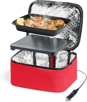 HotLogic 16801174-RD Food Warming Tote Lunch Bag Plus 12V, Red