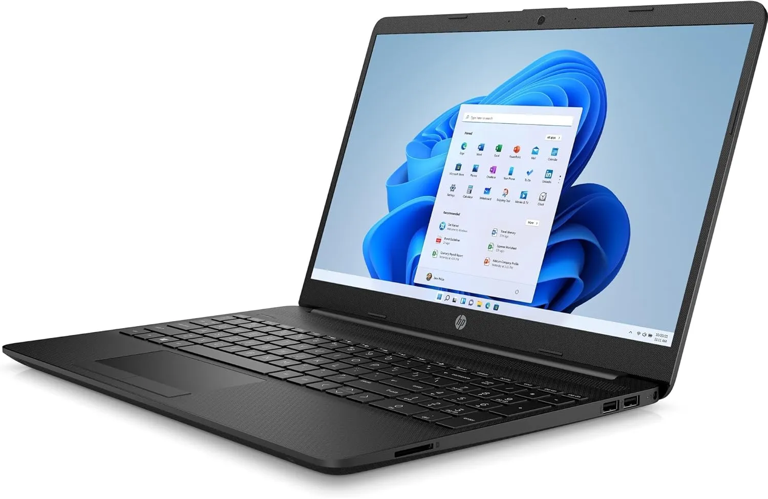 HP 15 15.6" Laptop Computer, Intel Pentium Silver N5030 Quad-Core up to 3.1GHz, 8GB DDR4 RAM, 256GB PCIe SSD, 802.11AC WiFi, Bluetooth, 1-Year Office 365, Black, Windows 11 Home S, BROAG Cable