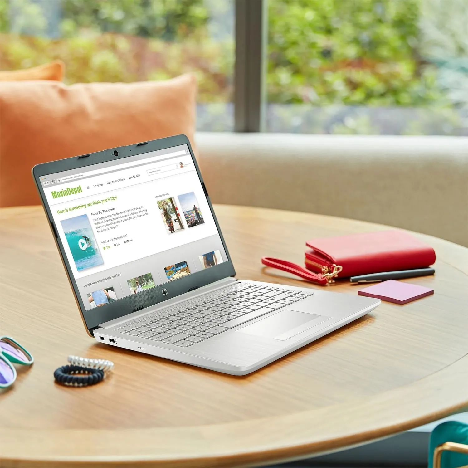 HP Portable Laptop, Student and Business, 14" HD Display, Intel Quad-Core N4120, 8GB DDR4 RAM, 64GB eMMC, 1 Year Office 365, Webcam, RJ-45, HDMI, Wi-Fi, Windows 11 Home, Silver