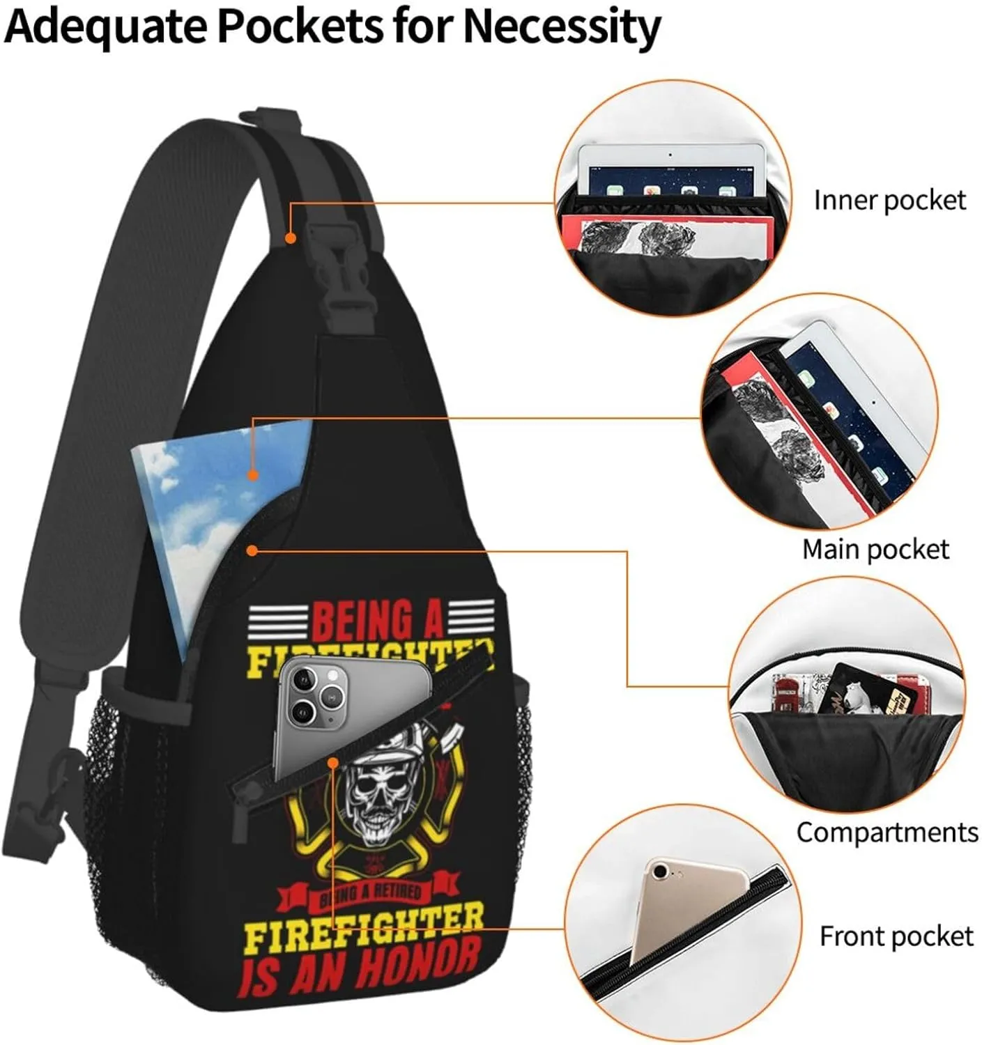 I Am A Veteran My Oath Of Enlistment Sling Bag Adjustable Crossbody Bag Casual Chest Bags Travel Shoulder Backpack