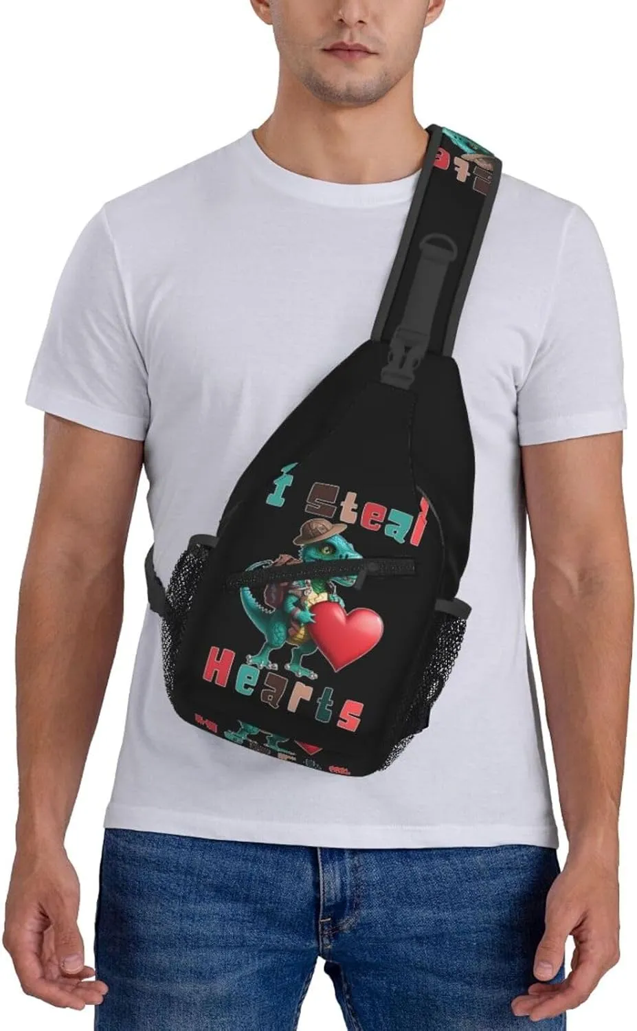 I Steal Hearts Chest Sling Bag Crossbody Shoulder Backpack Bag Gym Cycling Travel Hiking Daypack Cross Bag