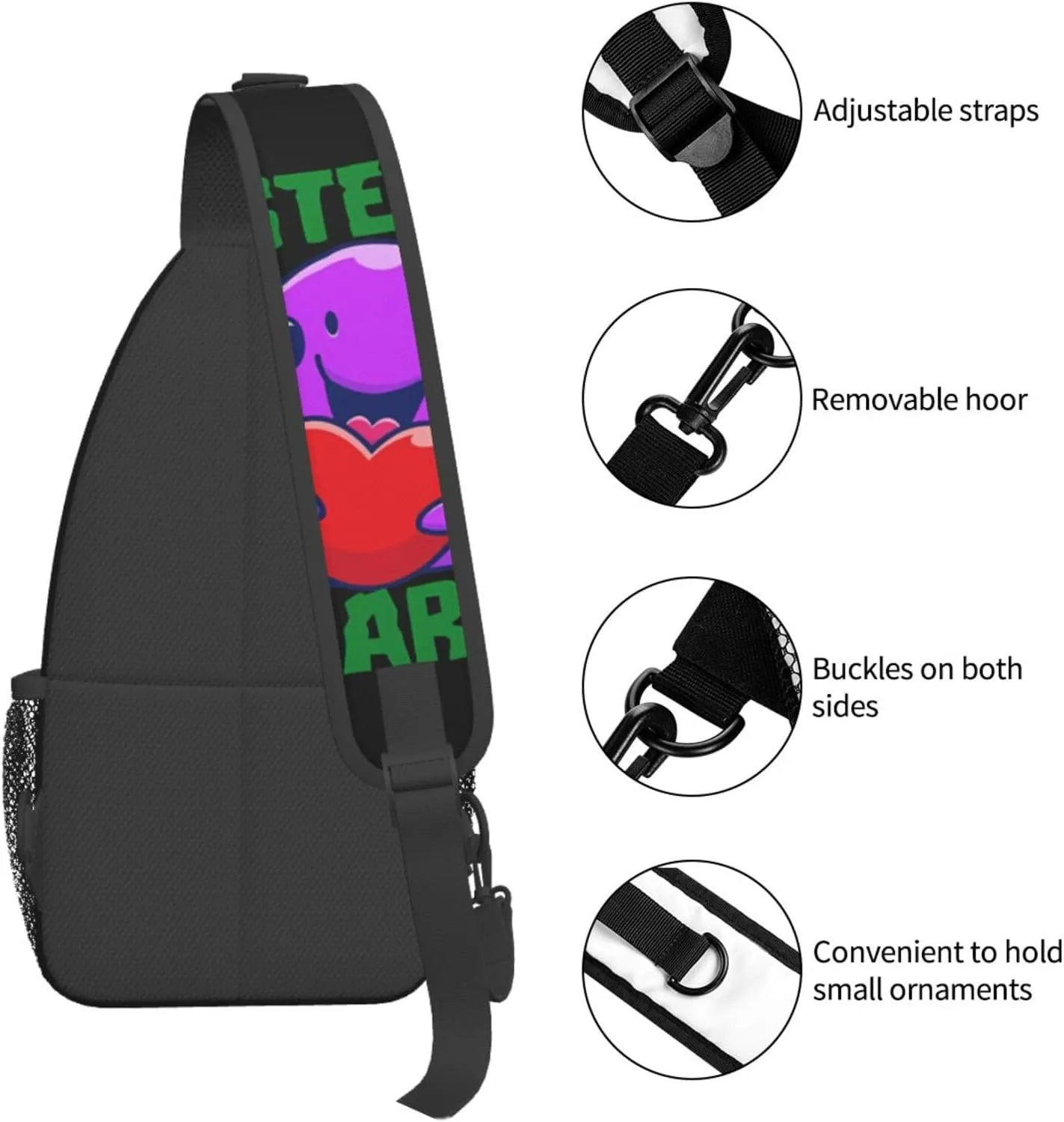 I Steal Hearts Chest Sling Bag Crossbody Shoulder Backpack Bag Gym Cycling Travel Hiking Daypack Cross Bag