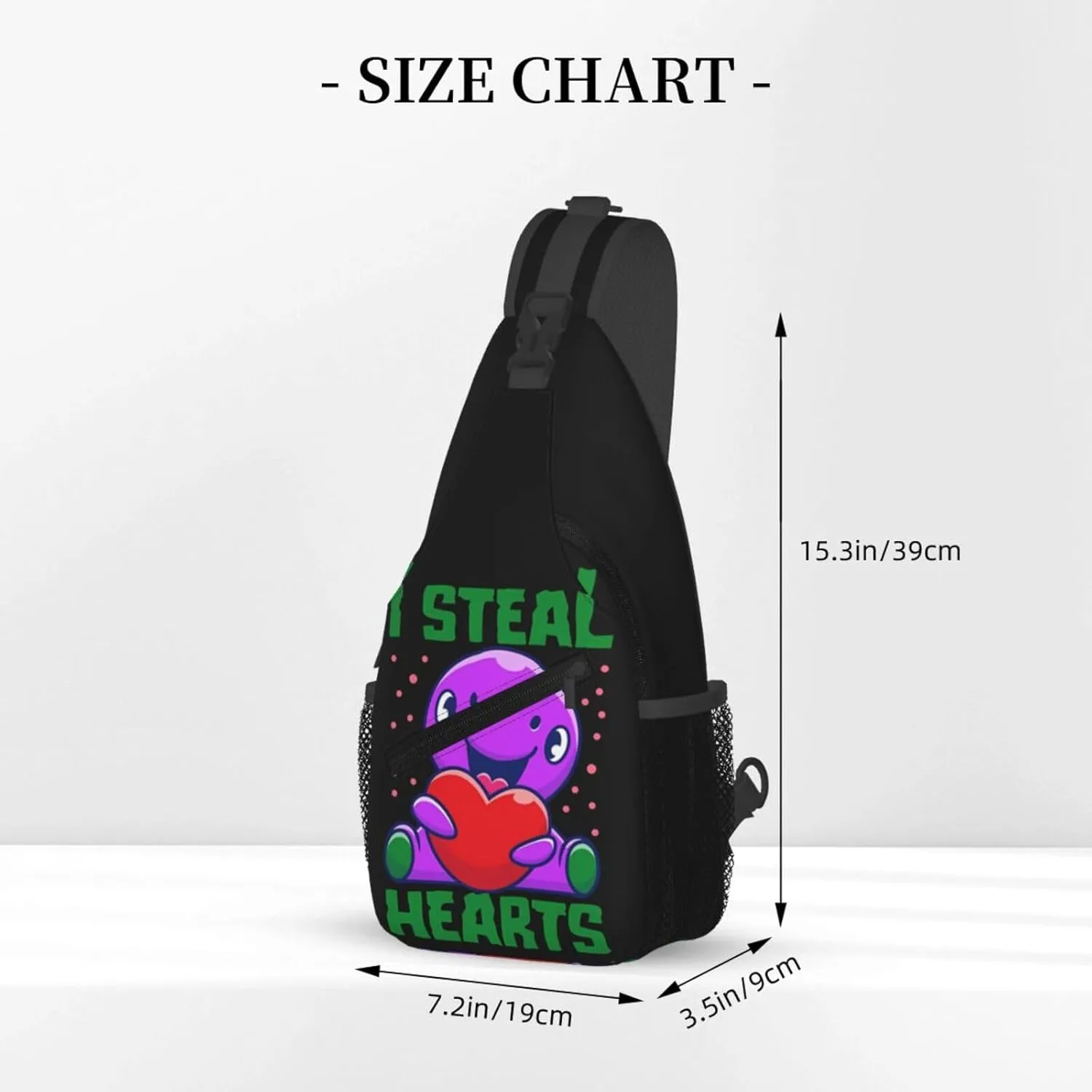 I Steal Hearts Chest Sling Bag Crossbody Shoulder Backpack Bag Gym Cycling Travel Hiking Daypack Cross Bag