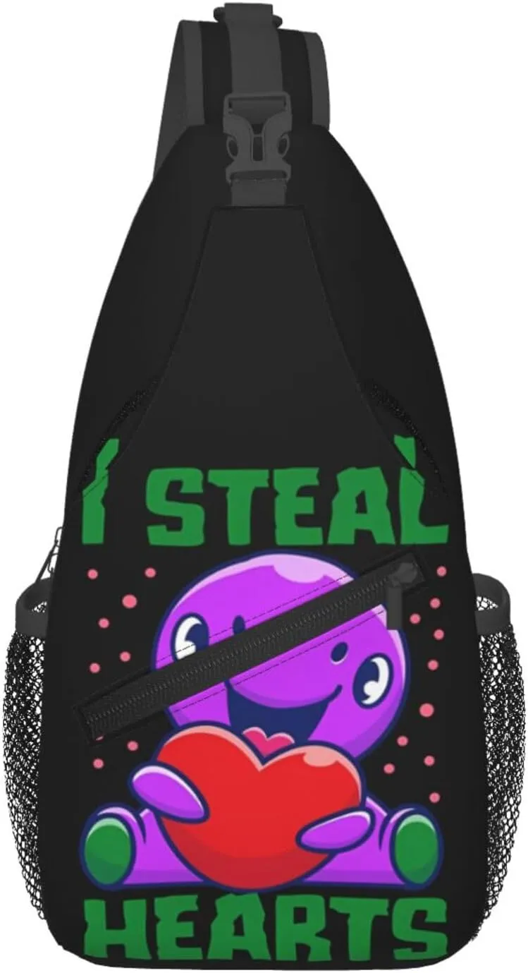 I Steal Hearts Chest Sling Bag Crossbody Shoulder Backpack Bag Gym Cycling Travel Hiking Daypack Cross Bag