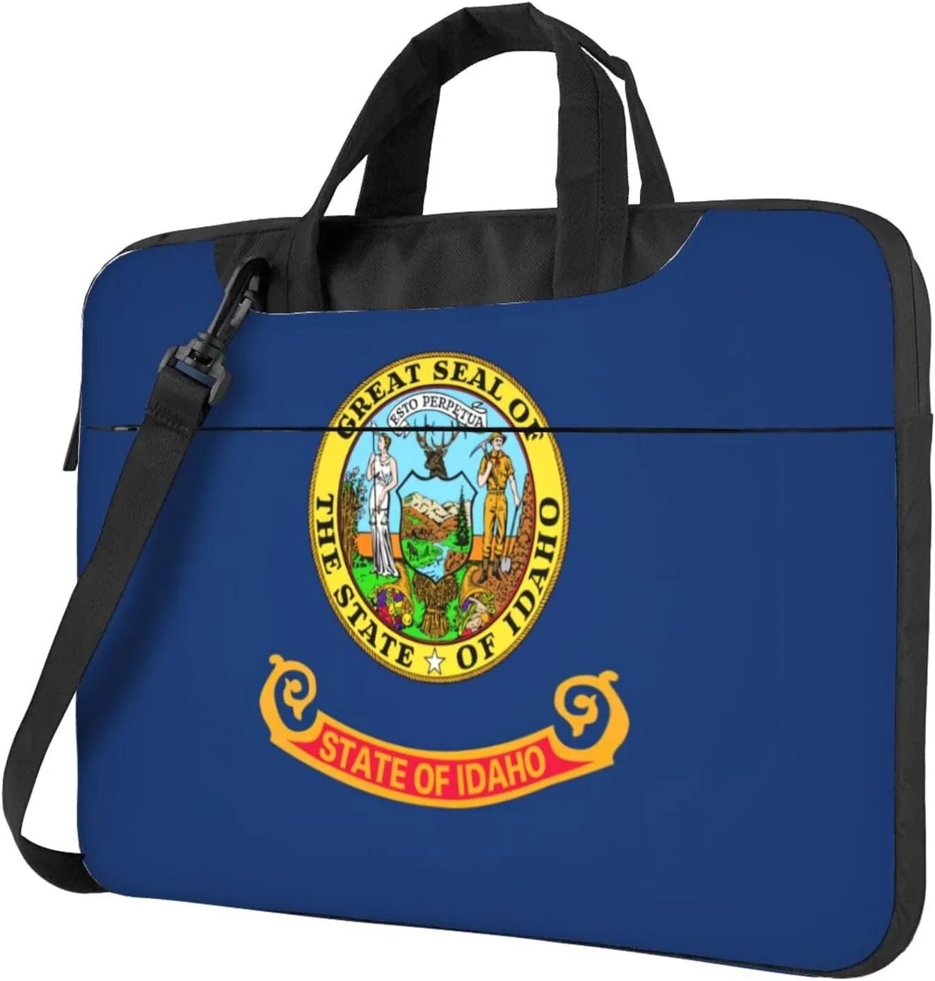 Idaho State Flag Print Laptop Adjustable Shoulder Strap With Handle Accessory Pocket For Men Women