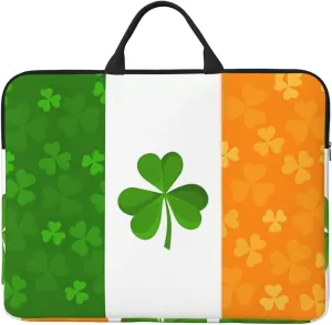 Irish Flag Patterned Laptop Sleeve (16.5x12.2 inches), Anti-Collision Protective Shell, Portable Handheld Design