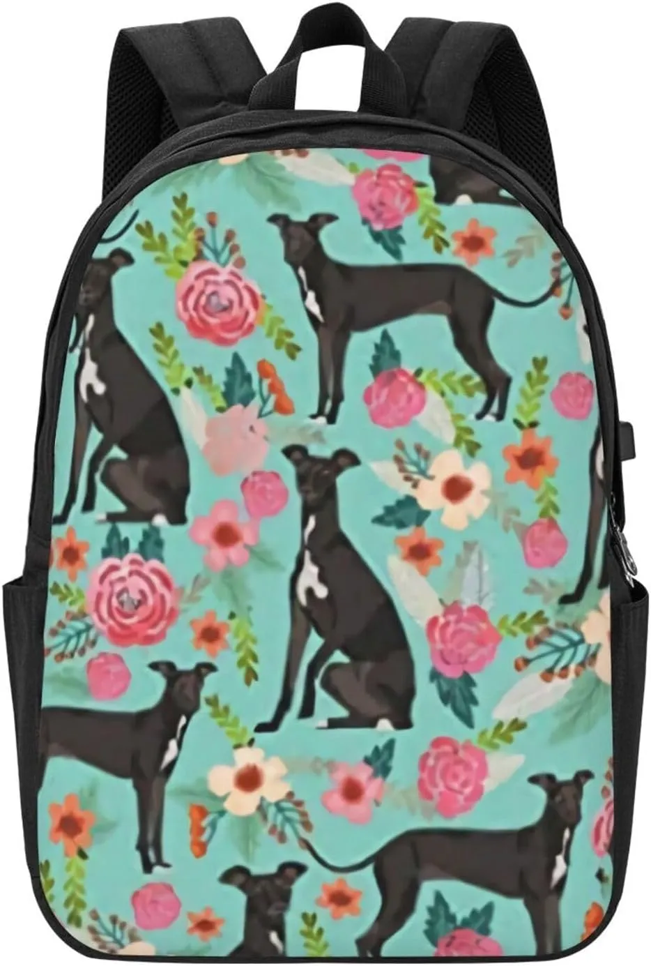 Italian Greyhound Backpack, 17 Inch Travel Business Laptop Backpack With USB Port for Women Men
