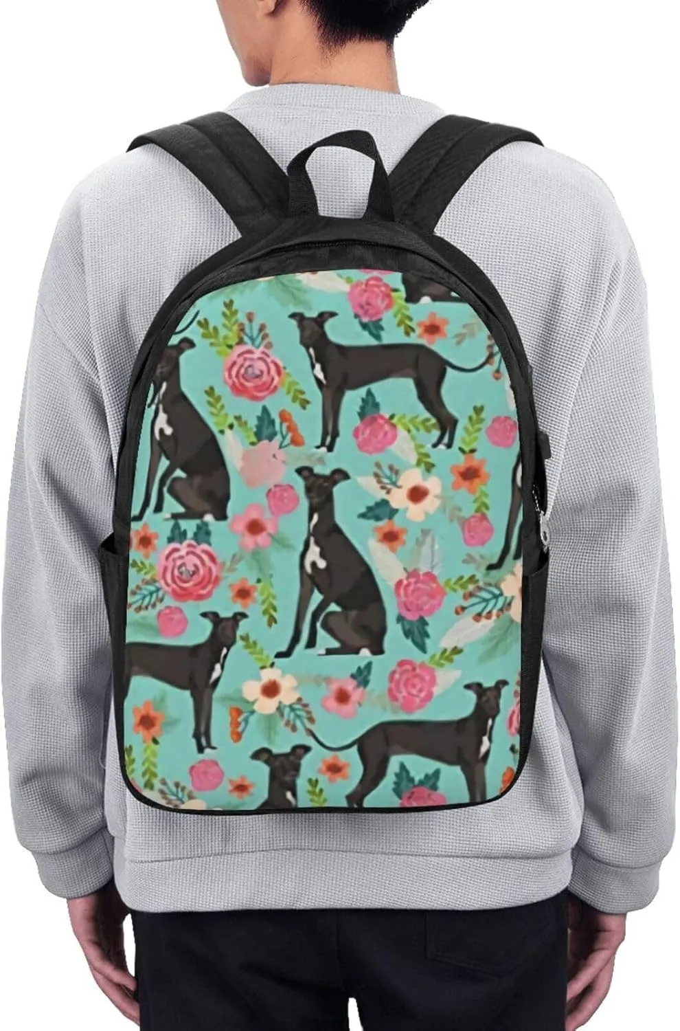 Italian Greyhound Backpack, 17 Inch Travel Business Laptop Backpack With USB Port for Women Men