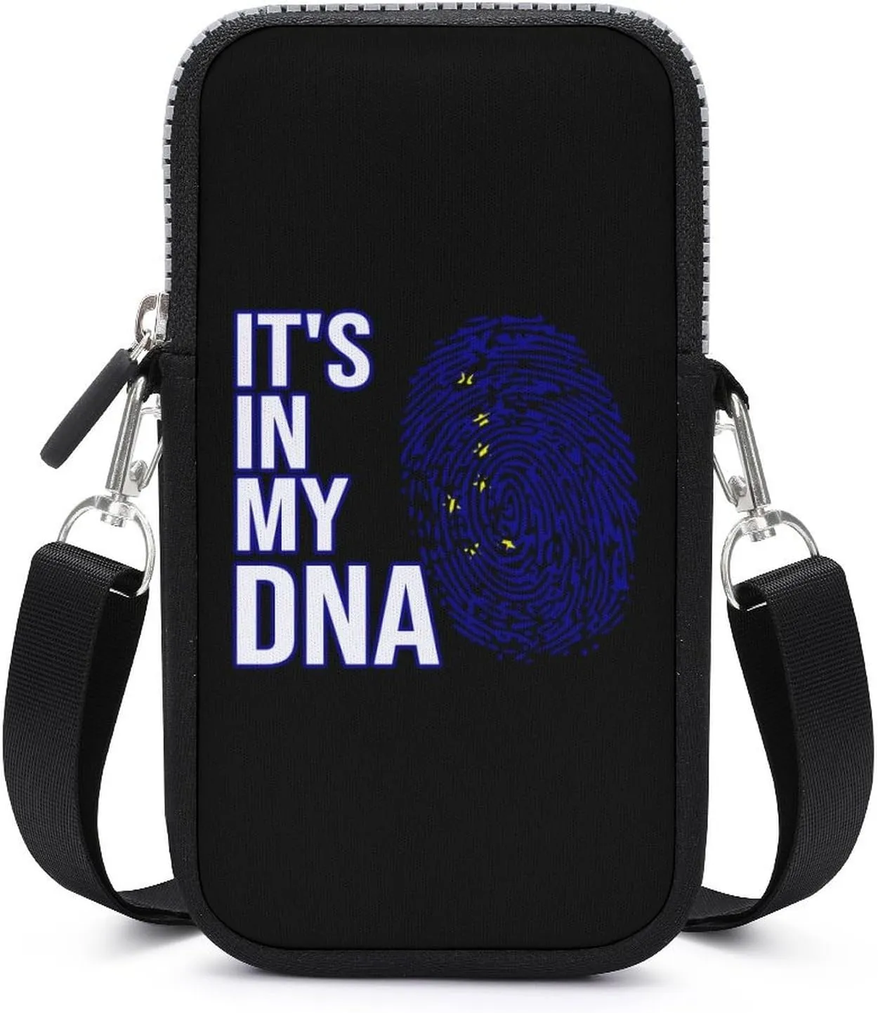 It's in My DNA Alaska State Flag Women Crossbody Phone Purse Adjustable Strap Cell Phone Shoulder Bag Small Belt Bag