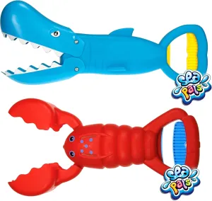 JA-RU Lobster & Shark 13.5" Jaw & Claws Plastic Sand Digger Grabber - Kids Beach & Sandbox Toys (2 Units) Ass-4009-2s