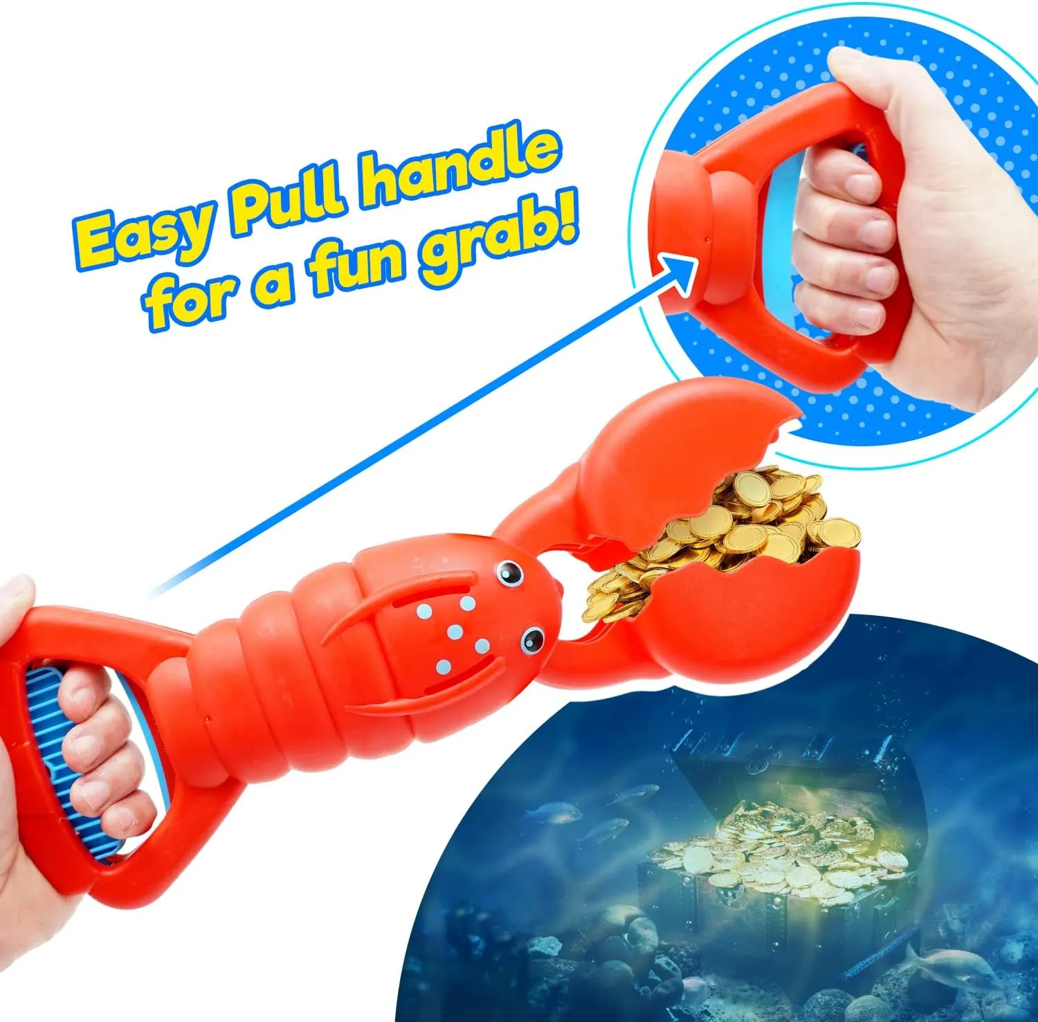 JA-RU Lobster & Shark 13.5" Jaw & Claws Plastic Sand Digger Grabber - Kids Beach & Sandbox Toys (2 Units) Ass-4009-2s
