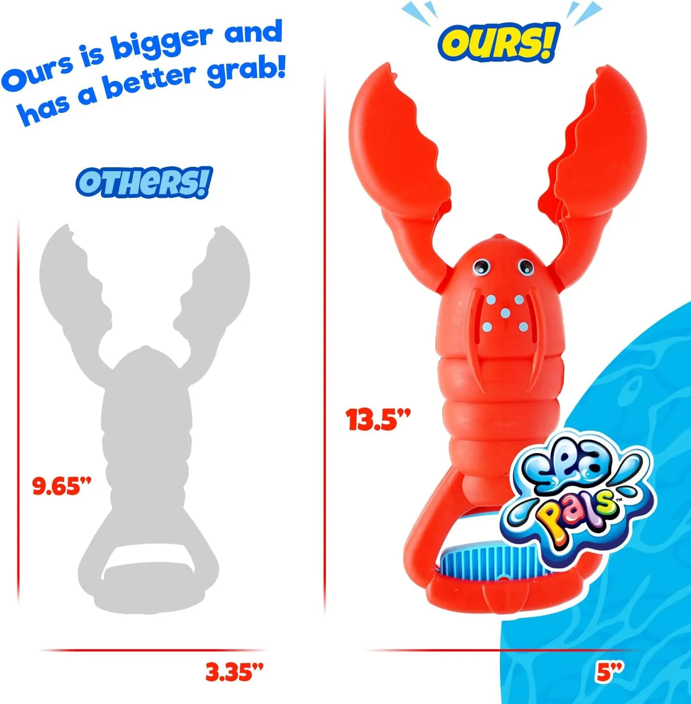JA-RU Lobster & Shark 13.5" Jaw & Claws Plastic Sand Digger Grabber - Kids Beach & Sandbox Toys (2 Units) Ass-4009-2s