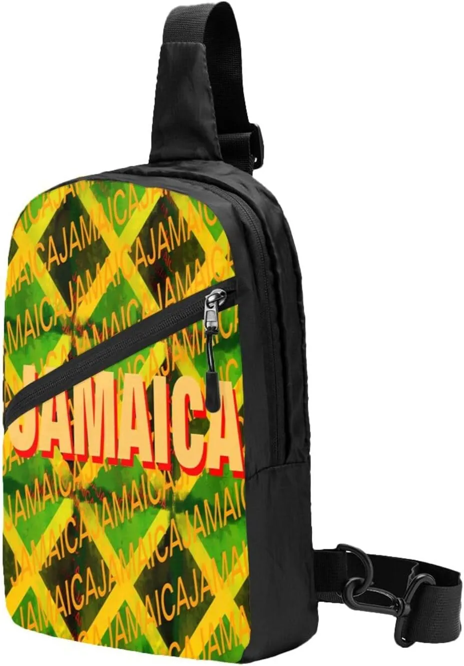 Jamaica Roots Jamaican Flag Portable Crossbody Bag Foldable Sling Bags Sports Gym Chest Daypack Reusable Shoulder Backpack Casual Diagonally Rucksack Fanny Packs