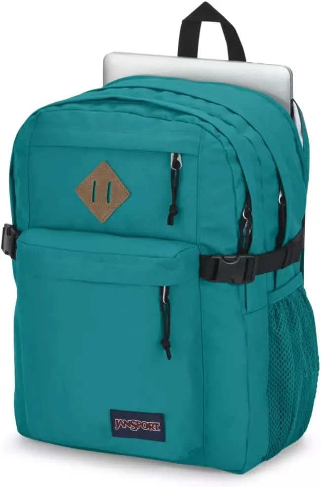 JanSport Main Campus Backpack - Travel or Work backpack w 15-Inch Laptop Sleeve and Dual Water Bottle Pockets, Deep Lake