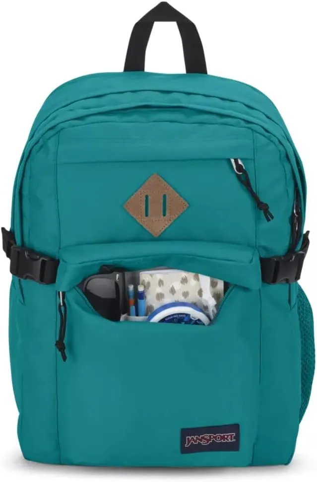 JanSport Main Campus Backpack - Travel or Work backpack w 15-Inch Laptop Sleeve and Dual Water Bottle Pockets, Deep Lake