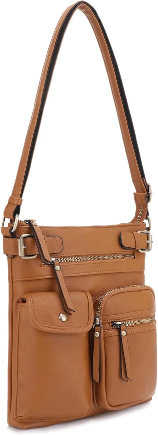 JESSIE & JAMES Robin Multipocket Concealed Carry Crossbody Bag with Lock and Key