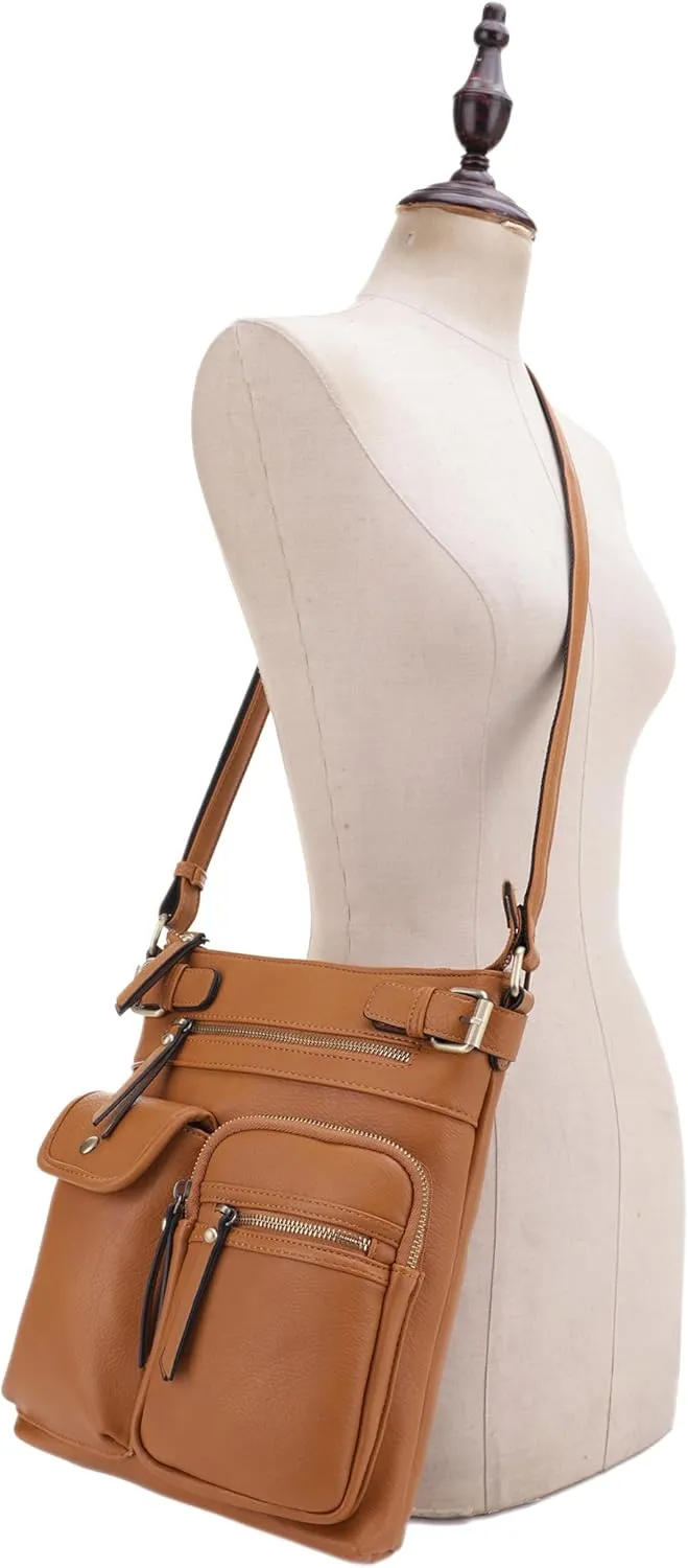 JESSIE & JAMES Robin Multipocket Concealed Carry Crossbody Bag with Lock and Key