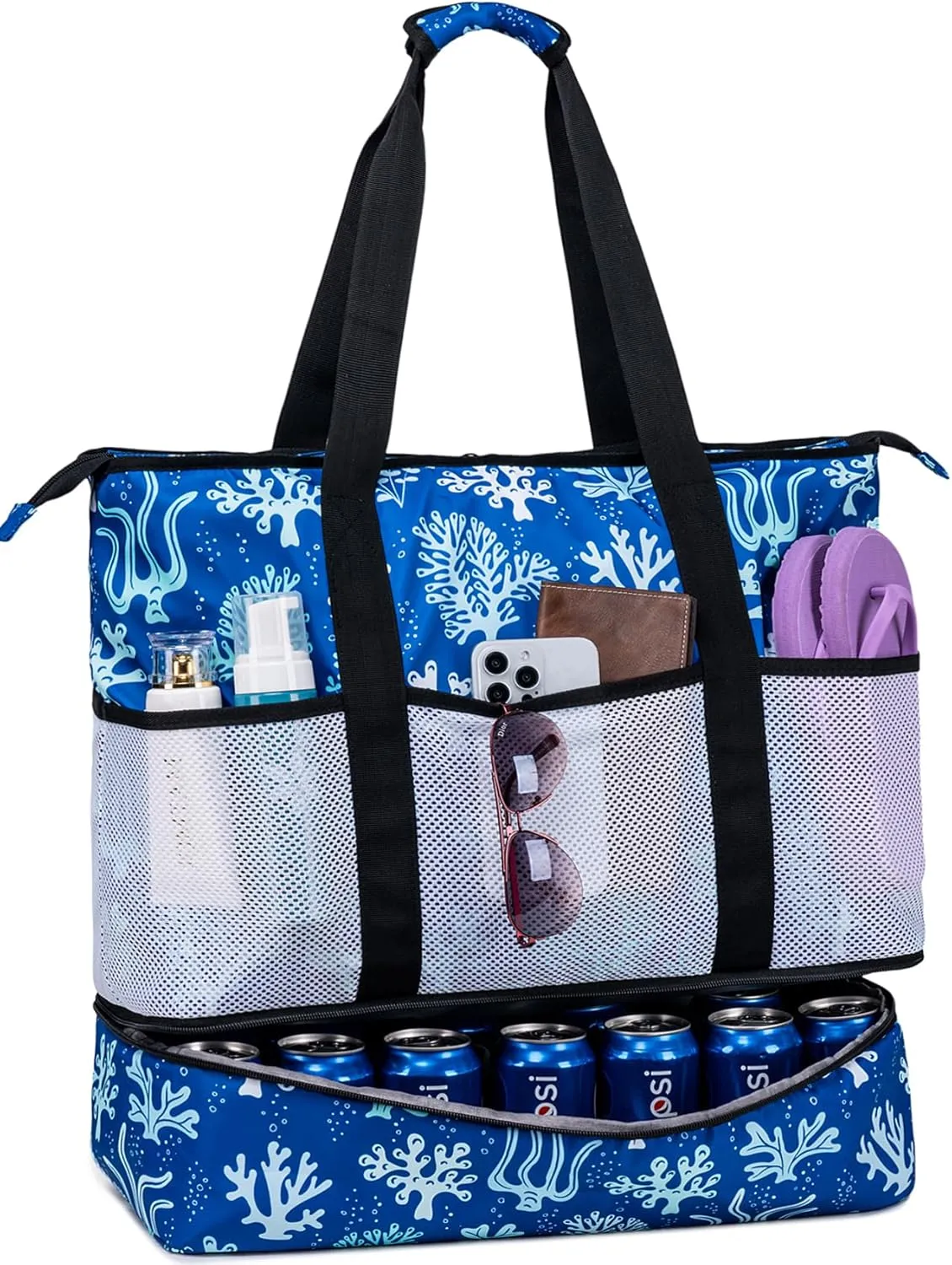 JIANYA Beach Bag XL Women Waterproof Beach Tote Pool Bags with Cooler Sandproof Beach Essentials for Beach Vacation Travel