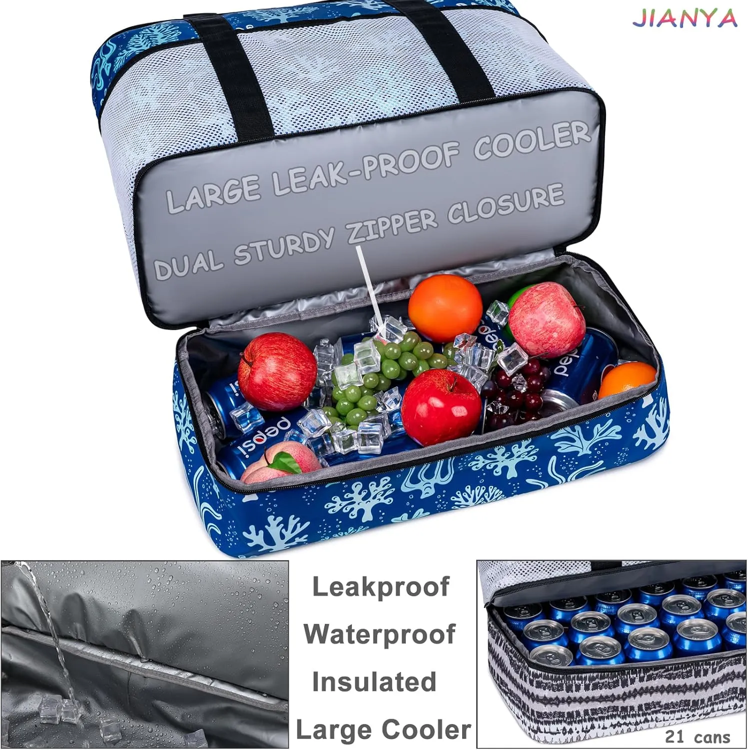 JIANYA Beach Bag XL Women Waterproof Beach Tote Pool Bags with Cooler Sandproof Beach Essentials for Beach Vacation Travel