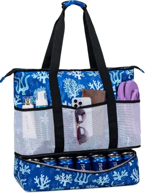 JIANYA Beach Bag XL Women Waterproof Beach Tote Pool Bags with Cooler Sandproof Beach Essentials for Beach Vacation Travel