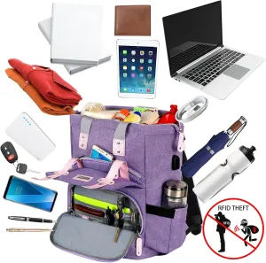 Jiefeike Laptop Backpack for Women, Womens Travel Backpack,Professional Computer Bag,Waterproof Work Business College Teacher Bookbags Carry on Backpack with USB Port Fit 15.6 Inch Laptop Bag