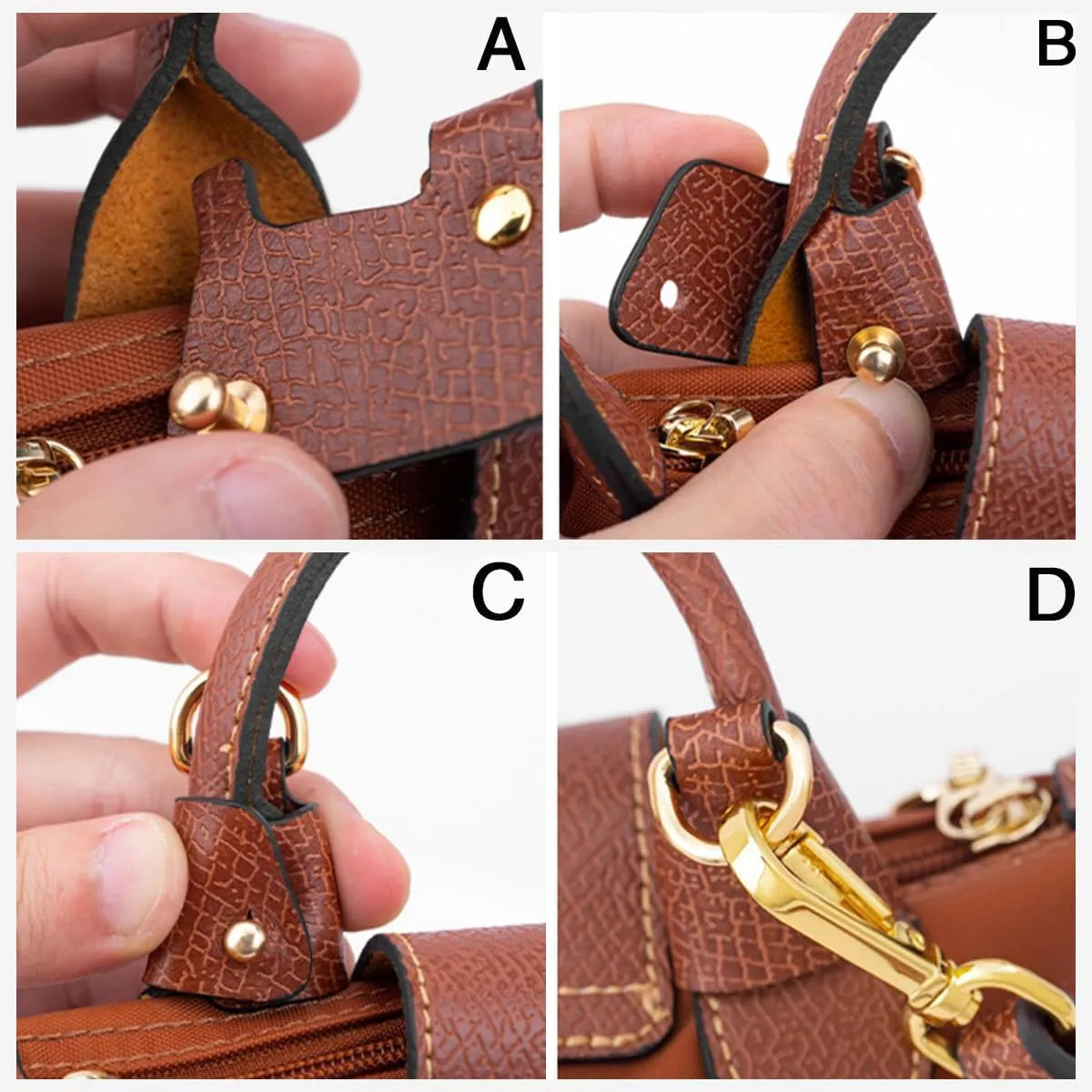 Jiesinlov Leather Bag Shoulder Strap Replacement Crossbody Adjustable Conversion Kit Fit for Mini Pouch