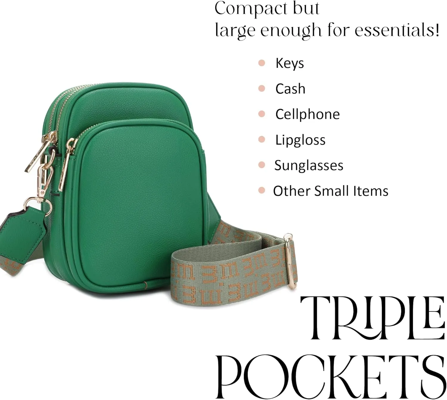 Josie Triple Zip Crossbody Bag