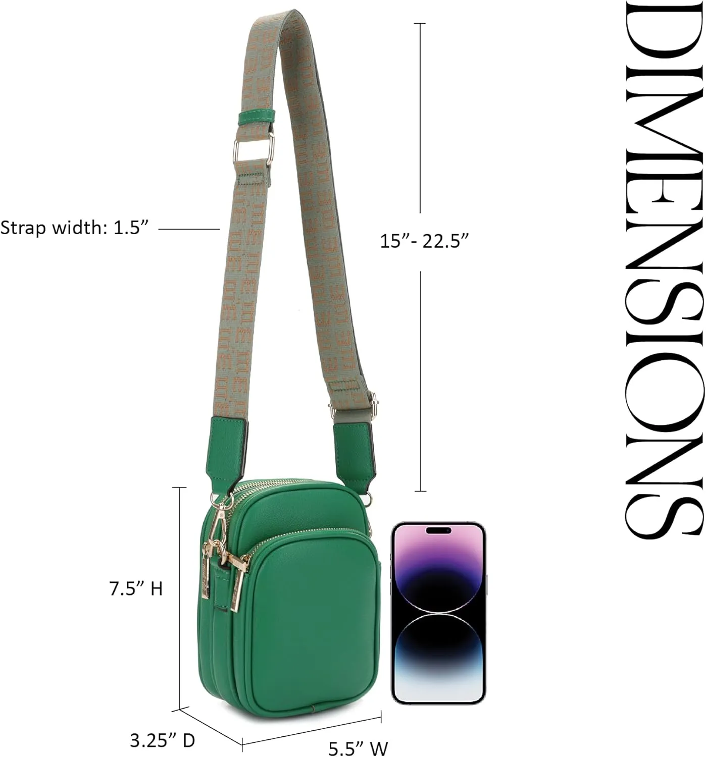 Josie Triple Zip Crossbody Bag