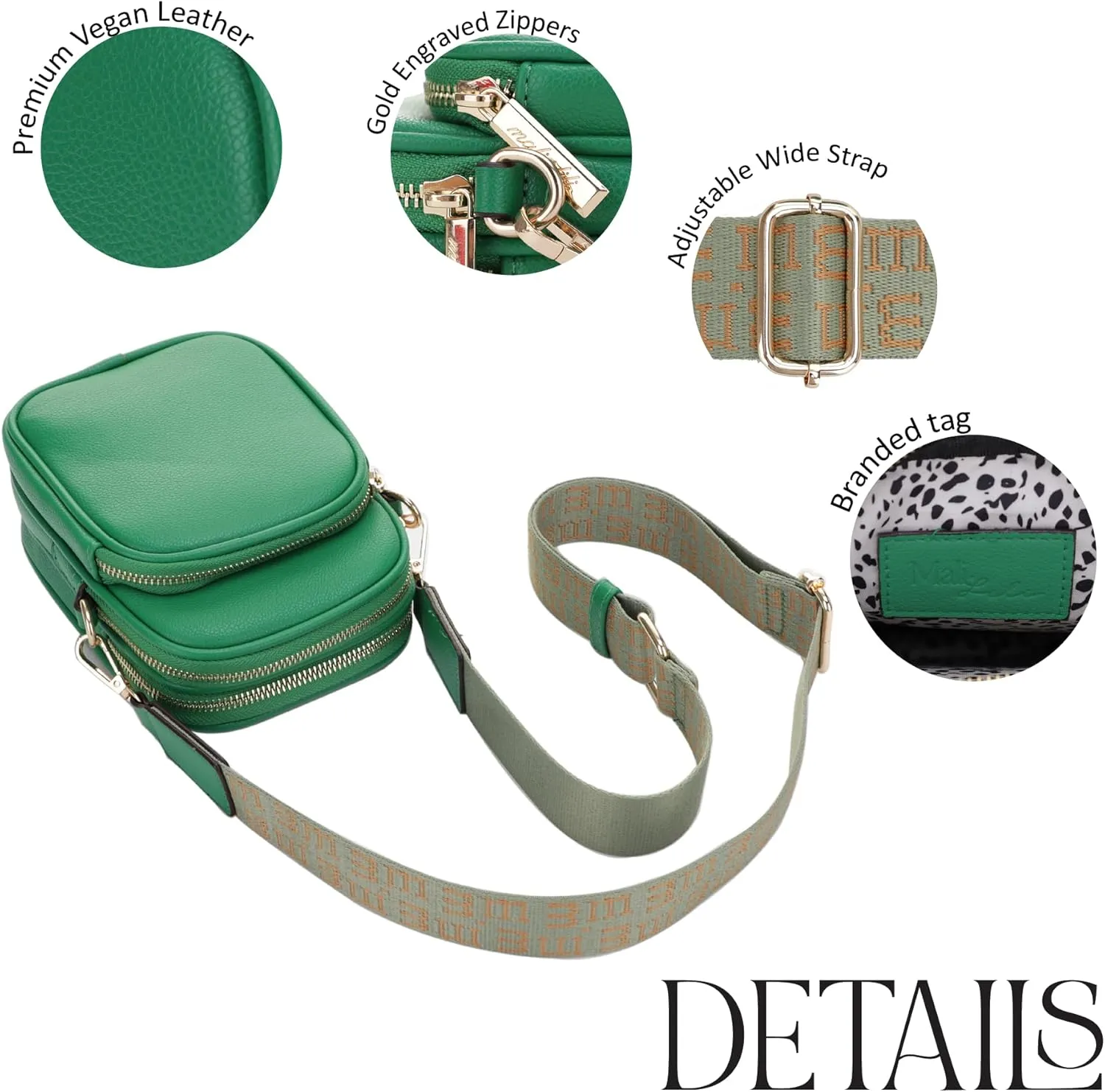 Josie Triple Zip Crossbody Bag