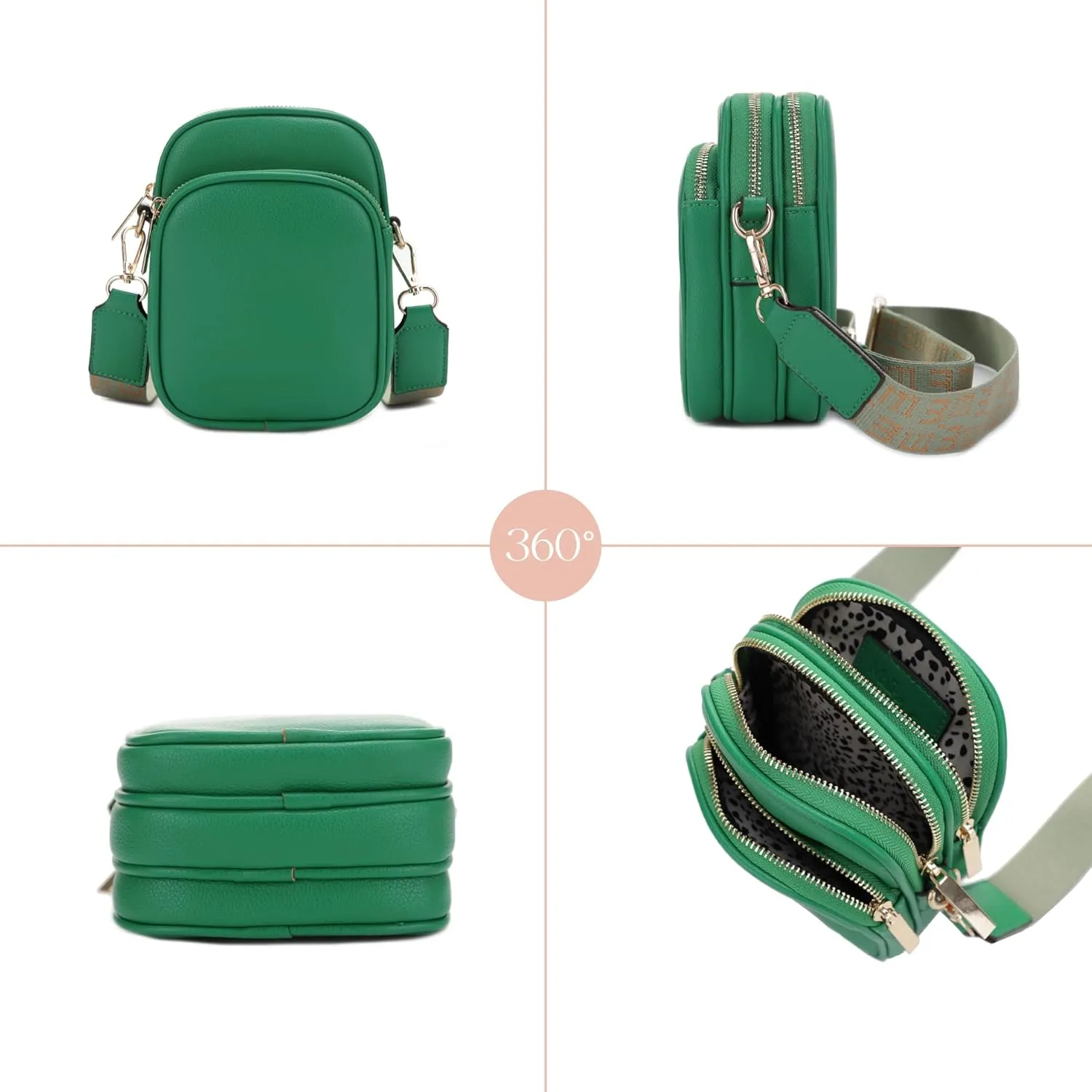 Josie Triple Zip Crossbody Bag