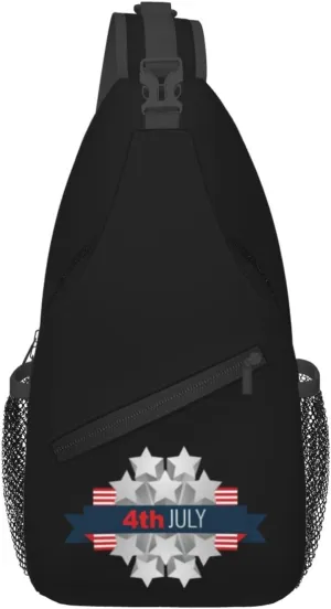 July 4th Label Crossbody Bags For Women Men Chest Backpack Gym Shoulder Bag Travel Outdoor Sports Casual Crossbody Bags