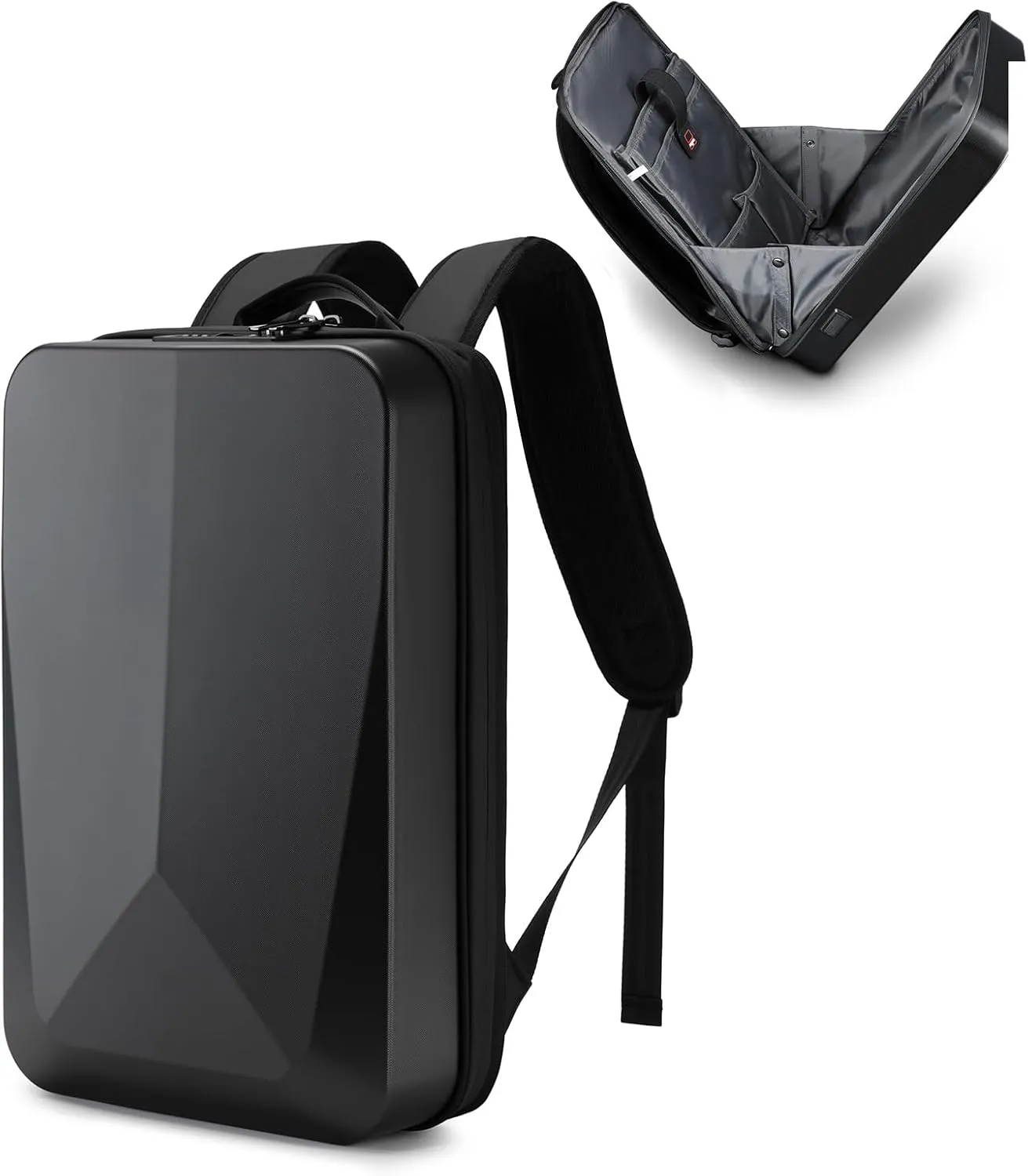 JUMO CYLY Anti-Theft HardShell Laptop Backpack, Waterproof Travel Backpack Business with USB Slim Gaming Computer Bag with Lock For 17 Inch