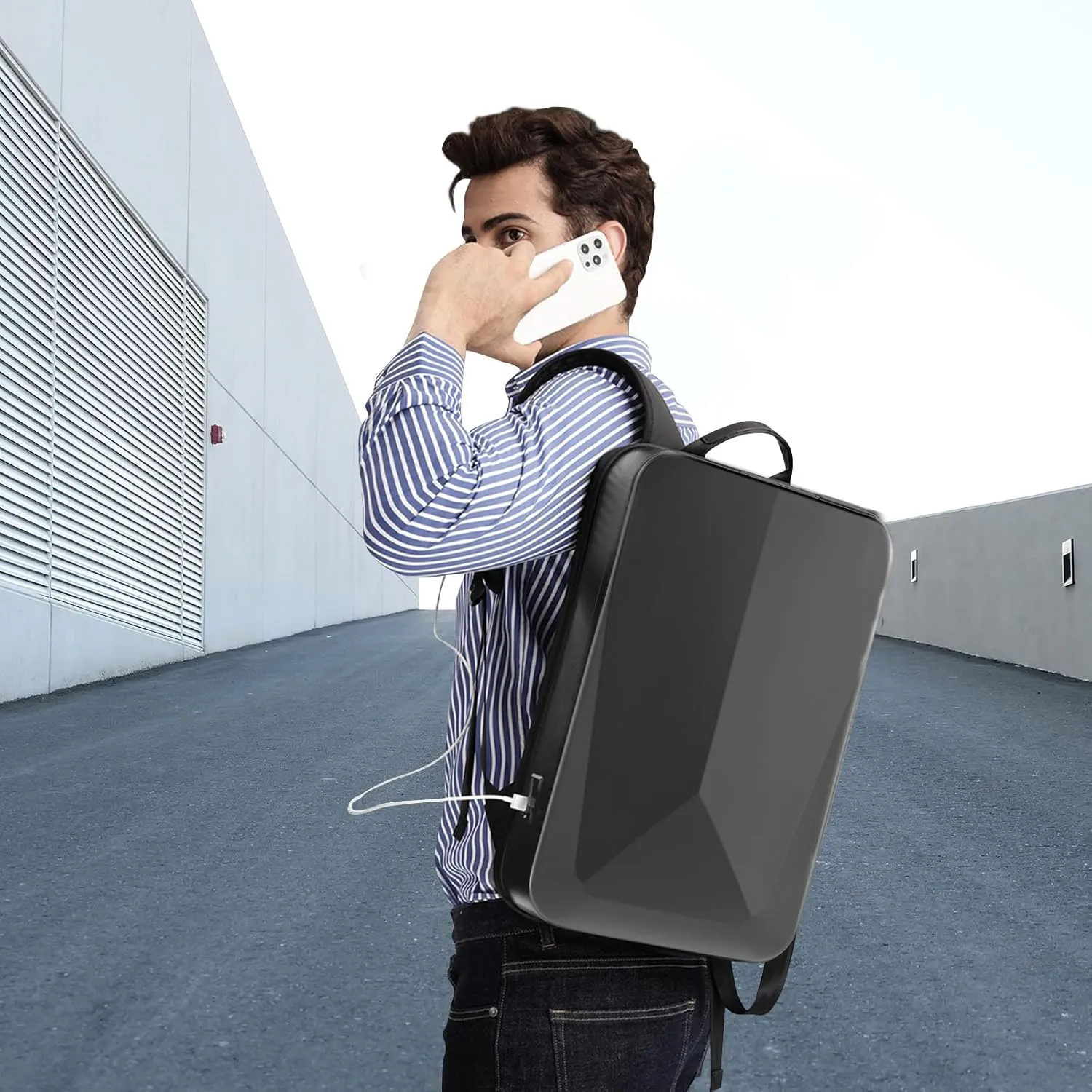 JUMO CYLY Anti-Theft HardShell Laptop Backpack, Waterproof Travel Backpack Business with USB Slim Gaming Computer Bag with Lock For 17 Inch