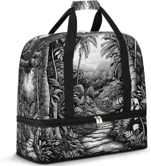 Jungle Pathway Travel Duffel Bag, Travel Essentials, Gym Bag for Women, Weekender Overnight Bag With Shoes Compartment, Carry On Bags for Airplanes