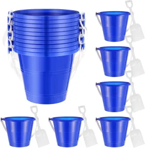 Junkin 24 Sets Sand Buckets and Shovels for Kids Small Sand Pails Bulk Plastic Beach Buckets with Handles Sandbox Toys for Girls Boys Birthday Party Favor Summer Beach Enthusiasts