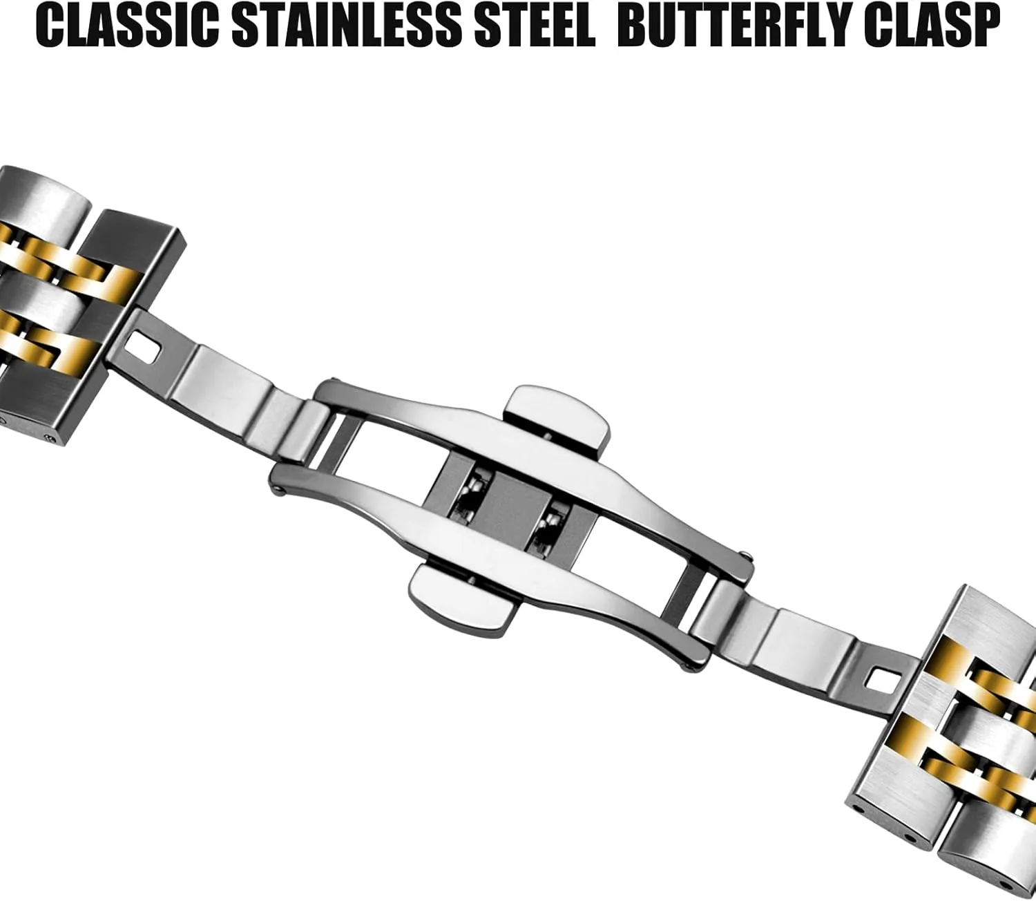 Juntan 7 Beads Quick Release Watch Band, 20mm 22mm Stainless Steel Watch Strap for Men Women, Adjustable Business Metal Watch Bracelet with Butterfly Clasp Multiple Colors