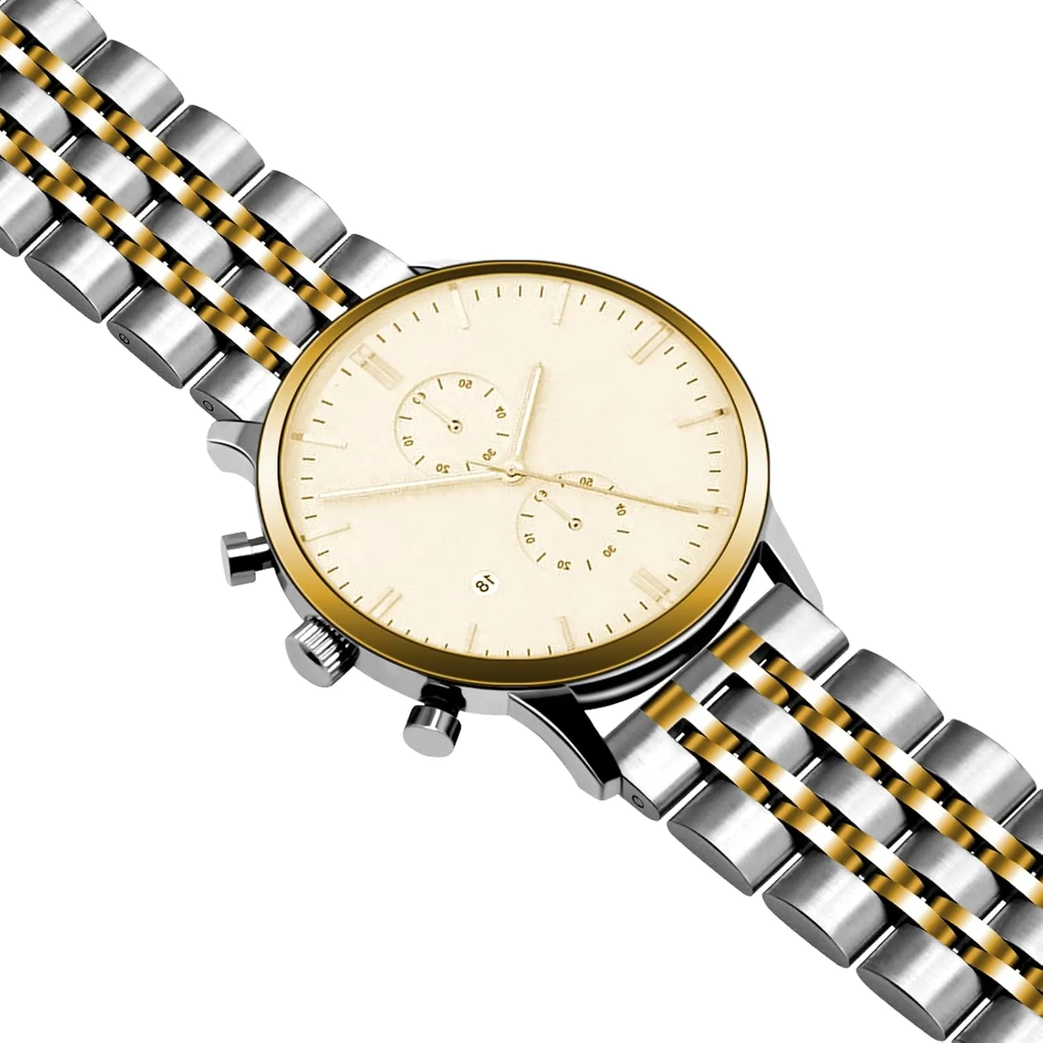 Juntan 7 Beads Quick Release Watch Band, 20mm 22mm Stainless Steel Watch Strap for Men Women, Adjustable Business Metal Watch Bracelet with Butterfly Clasp Multiple Colors