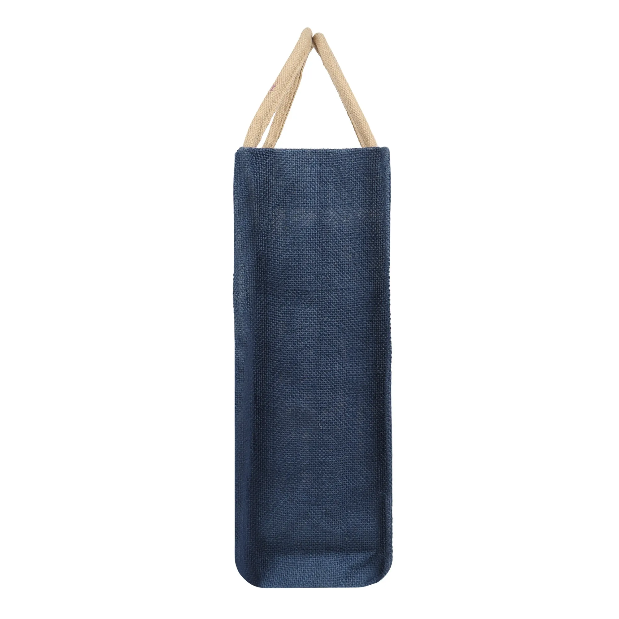 Jute Grocery Shopping Bags for Carry Milk Fruits Vegetable with Reinforced Handles (Pack of 2)