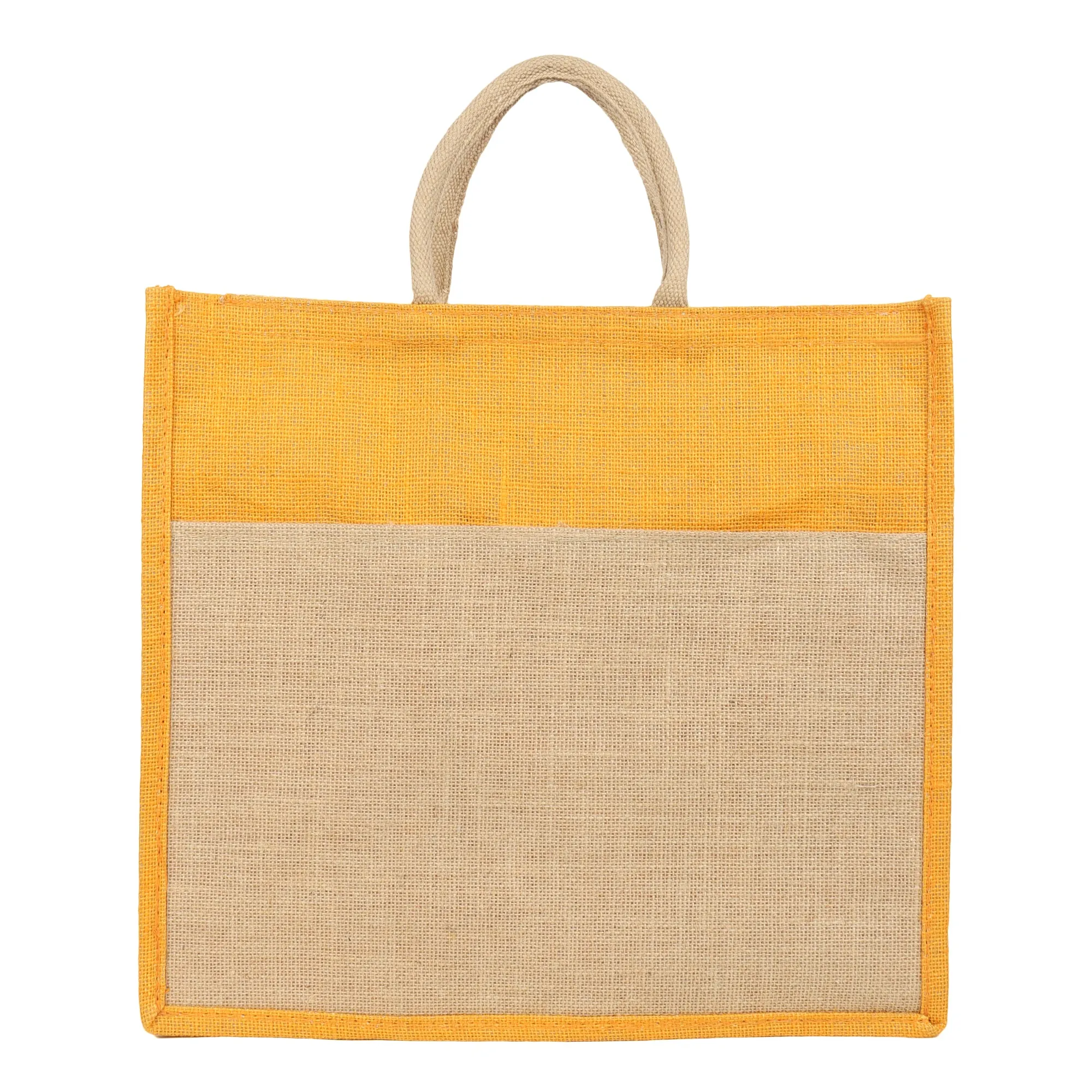 Jute Grocery Shopping Bags for Carry Milk Fruits Vegetable with Reinforced Handles With Zipper (Pack of 2)