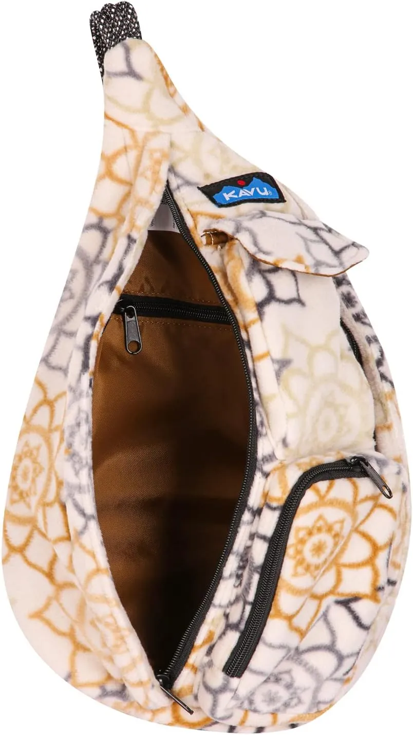 KAVU Mini Polar Rope Sling Crossbody Fleece Polyester Bag - Snow Garden