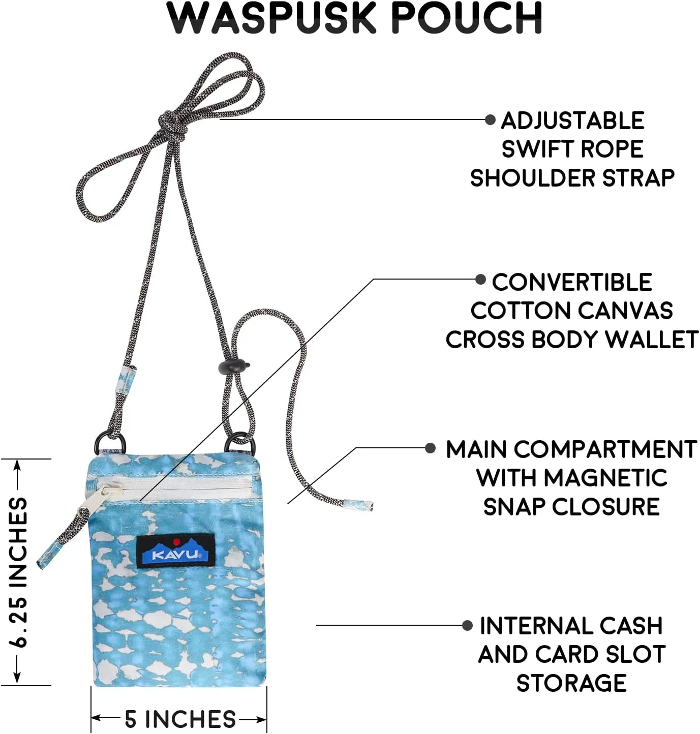 KAVU Waspusk Pouch Passport Crossbody Rope Sling