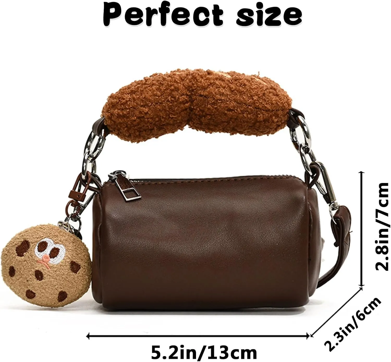 Kawaii Crossbody Bag with Cute Pendant Mini Casual Shoulder Bag with Accessories Clutch Purse Travel Daypacks