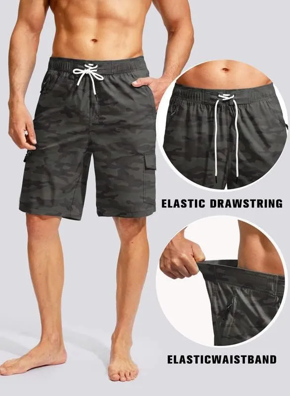 Kayrth Men's Swim Trunks Quick Dry Board Shorts with 5 Pockets Swimsuit Swimwear for Men - No Mesh Liner